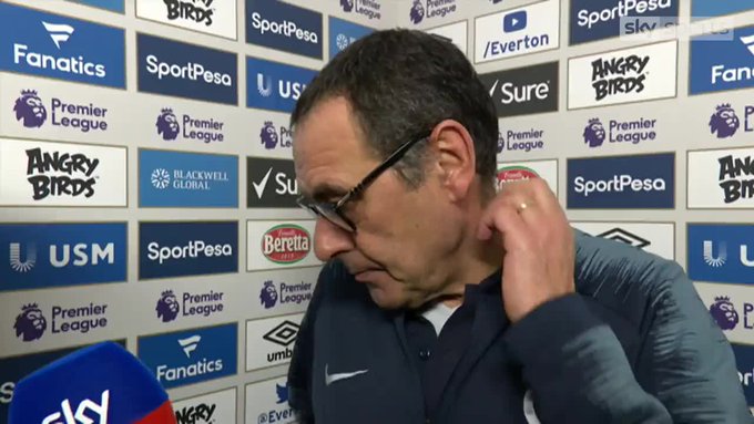 Sarri reveals who is to blame for Chelsea defeat against Everton