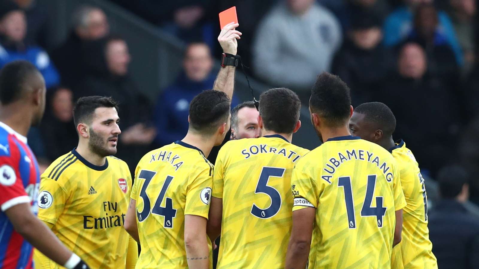 Aubameyang set to miss key Chelsea clash after red card against Crystal Palace