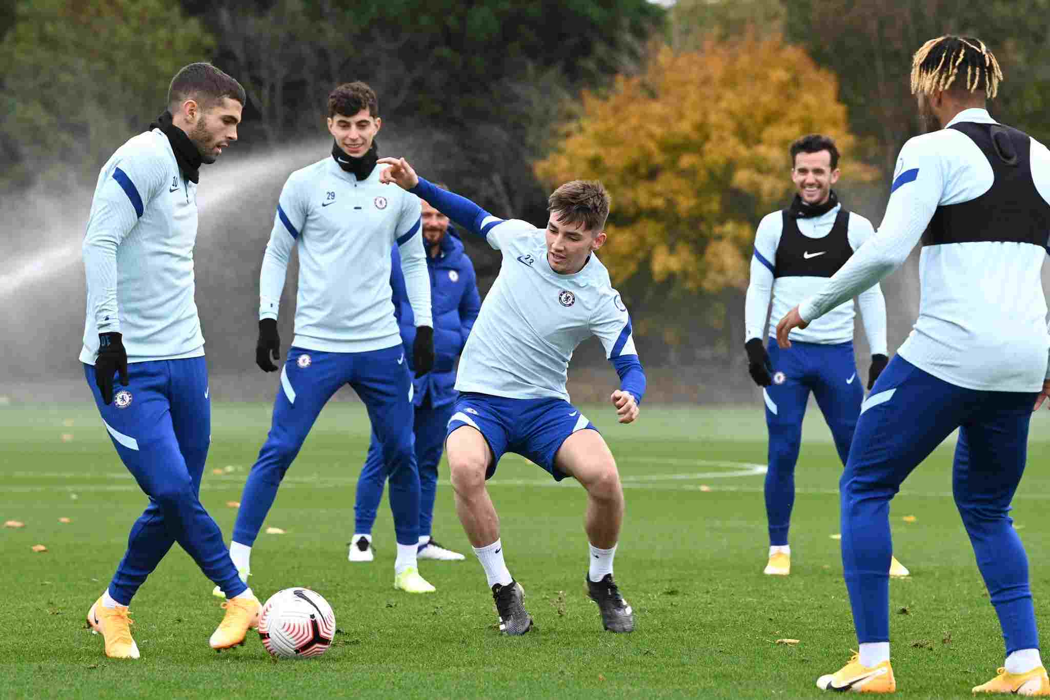 Gilmour mocks Timo Werner as he returns to Chelsea training after knee injury