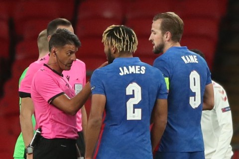 Why Reece James was sent off after final whistle as England lose to Denmark