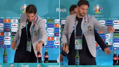 Italy star Manuel Locatelli joins Ronaldo & Pogba in removing bottles