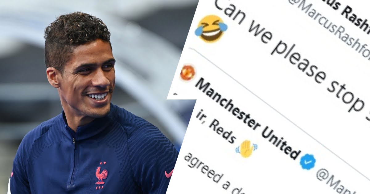 Marcus Rashford reacts to Man Utd confirming Raphael Varane transfer
