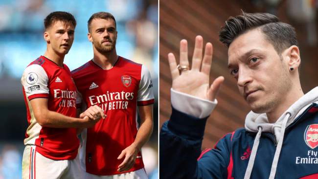 Mesut Ozil reacts to Arsenal’s disappointing defeat to Man City
