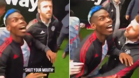 Pogba dragged away by Carrick as Man Utd star taunts West Ham supporters