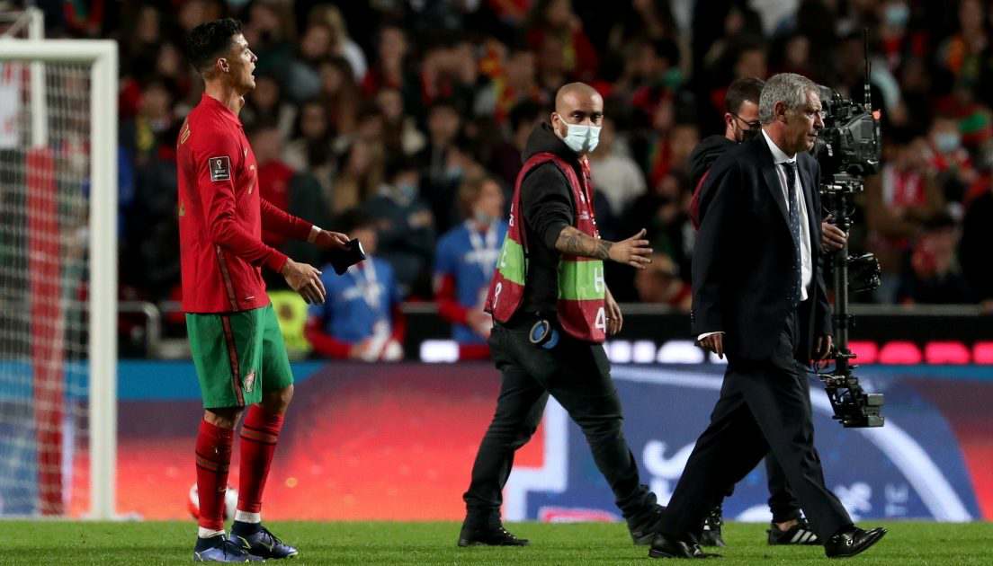 Watch: Cristiano Ronaldo fumes at Portugal manager Santos after World Cup blow