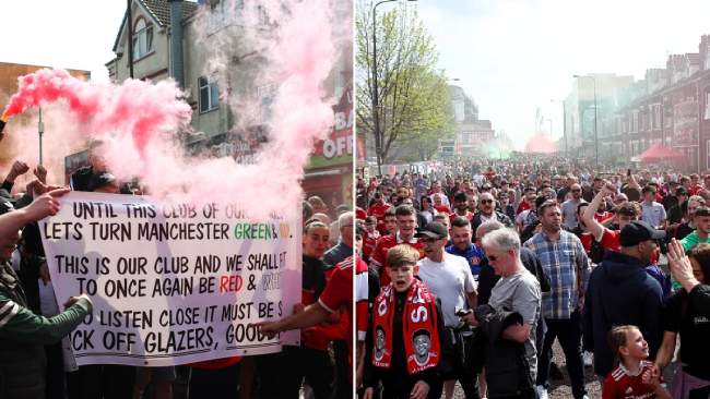 Man Utd supporters sing ‘Joel Glazer’s gonna die’ in huge Old Trafford protest