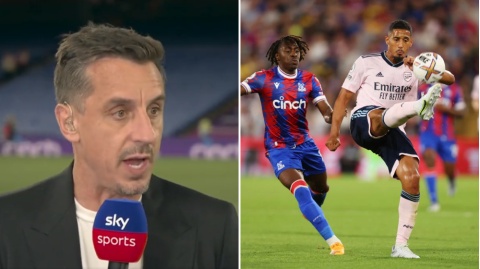 Neville compares William Saliba to Man Utd legend after superb Arsenal debut