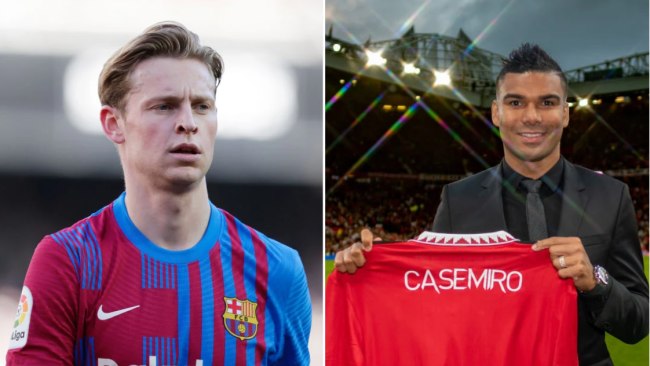 Frenkie de Jong reacts to Casemiro’s Man Utd move & ‘likes’ Malacia post