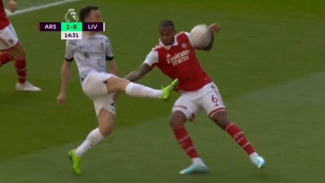 Why Liverpool were not awarded a penalty vs Arsenal for Gabriel’s handball