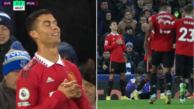 Man Utd explain the ‘in-joke’ behind Ronaldo’s new goal celebration vs Everton