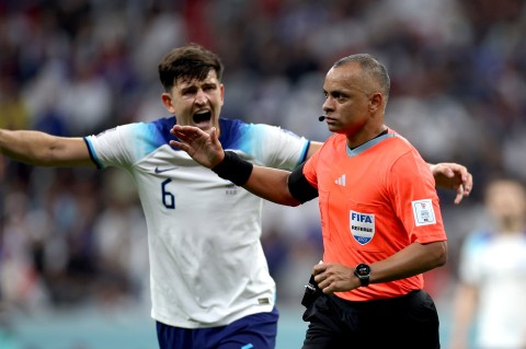 Maguire & Gary Neville slam ‘joke’ referee after England’s World Cup exit