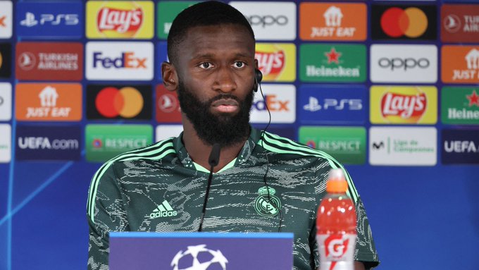 Antonio Rudiger reacts to facing Chelsea in the Champions League