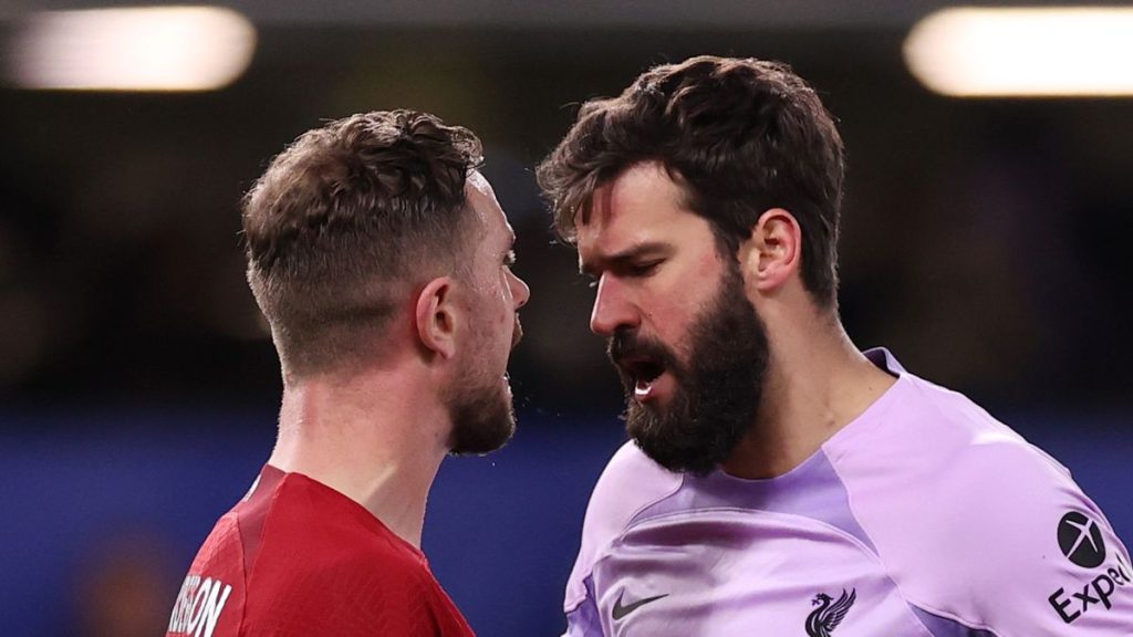 Jordan Henderson & Alisson involved in furious spat at Stamford Bridge