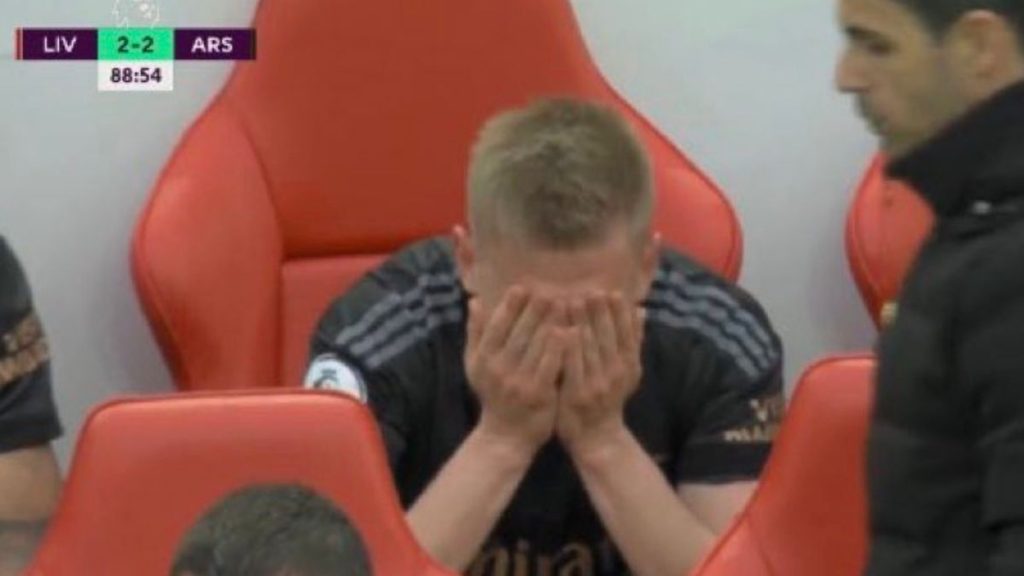 Why Zinchenko burst into tears on Arsenal bench in Liverpool clash