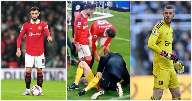 Bruno Fernandes seen repeatedly kicking De Gea in unseen footage of Man Utd win