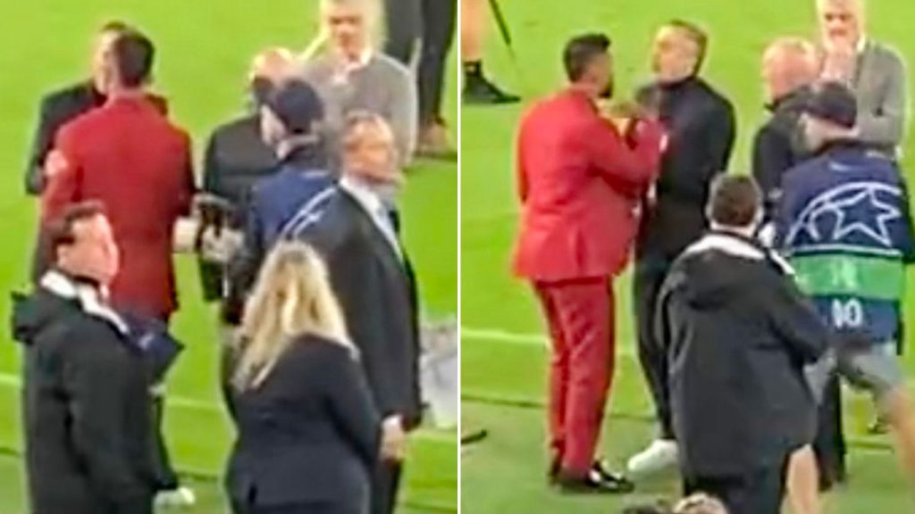 Patrice Evra involved in heated spat with Man City staff after Real Madrid win