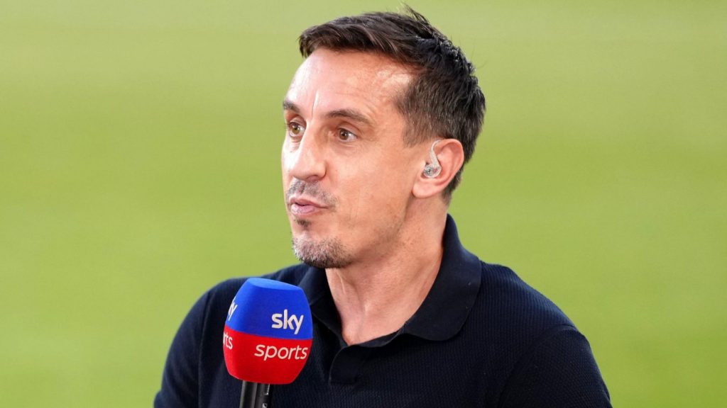 Gary Neville reacts to Sancho telling Bruno Fernandes to ‘stop moaning’