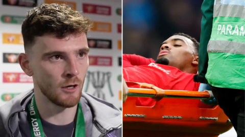 Robertson blasts Chelsea star after Gravenberch leaves Cup final win on crutches