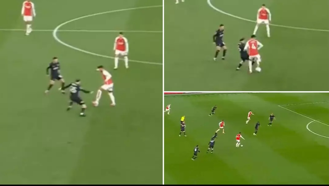 Ben White pulls off outrageous Zidane-like roulette spin vs Luton Town