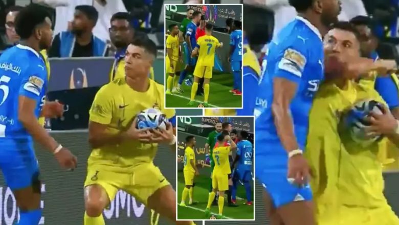 Cristiano Ronaldo went ‘full WrestleMania mode’ as he was shown a red card for elbow strike
