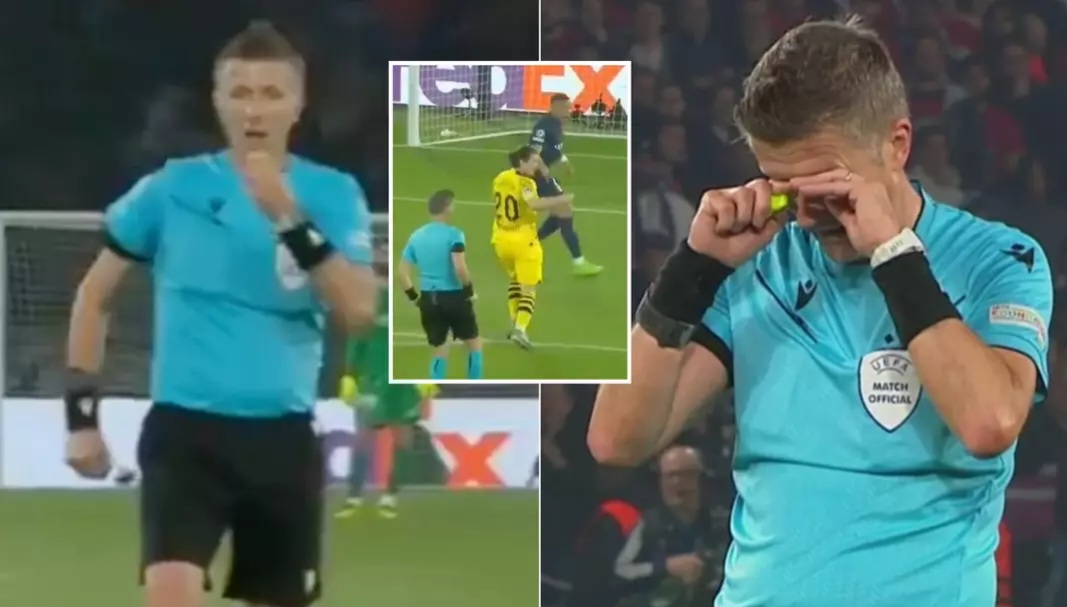 The reason why Champions League referee burst into tears after Dortmund’s win over PSG
