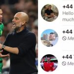 Ederson shows text messages he received from Arsenal fans after his phone number leaked