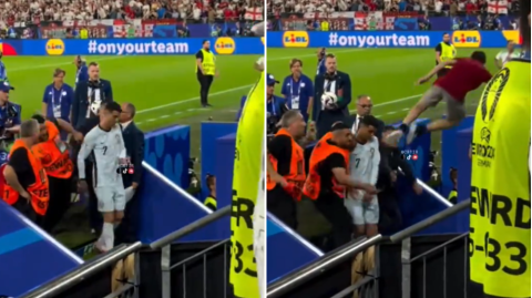 Ronaldo nearly gets wiped out by fan who jumped from the stands at Euro 2024