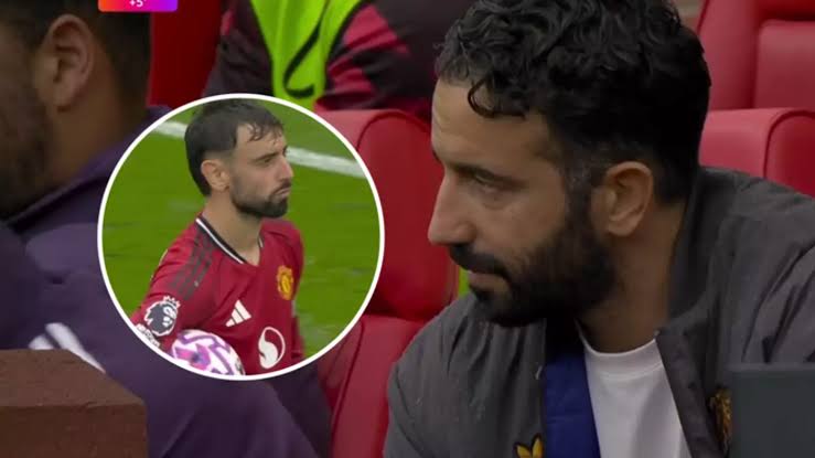 Ruben Amorim’s reaction before Bruno Fernandes scored late winner vs Burnley speaks volumes